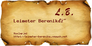Leimeter Bereniké névjegykártya
